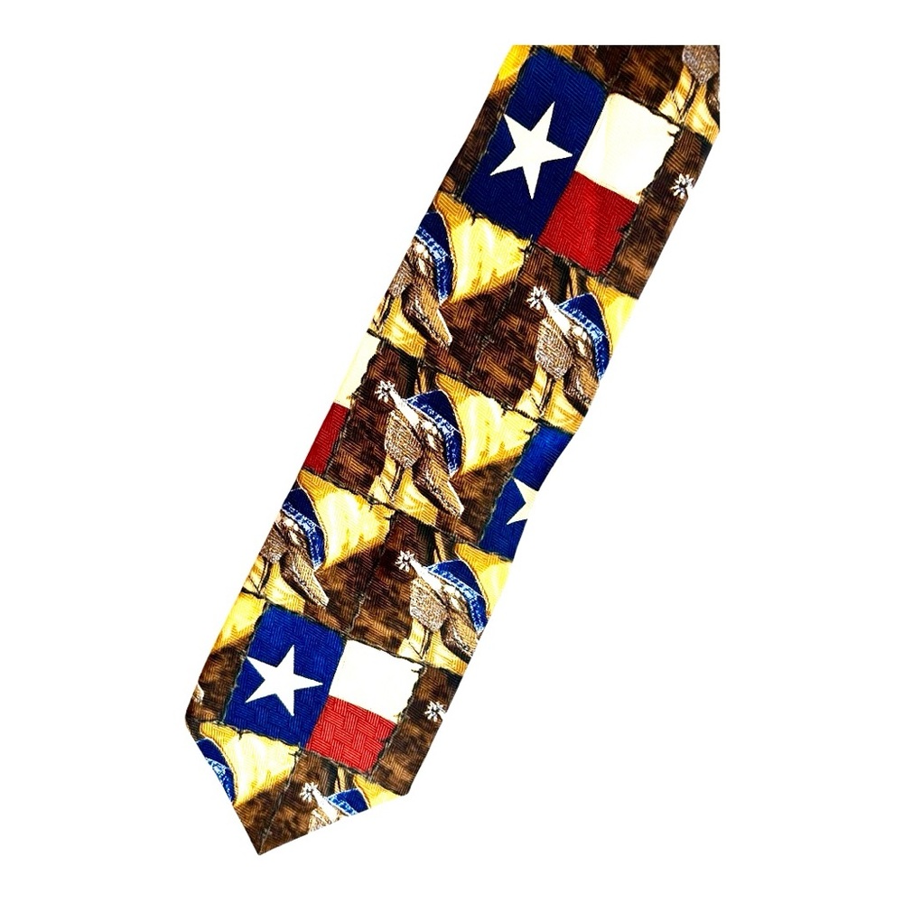 Vintage Ralph Marlin Men's tie Texas boots with spurs 1999